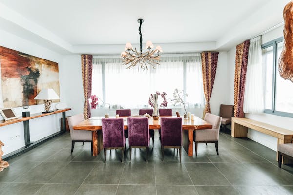 dining table with window seat